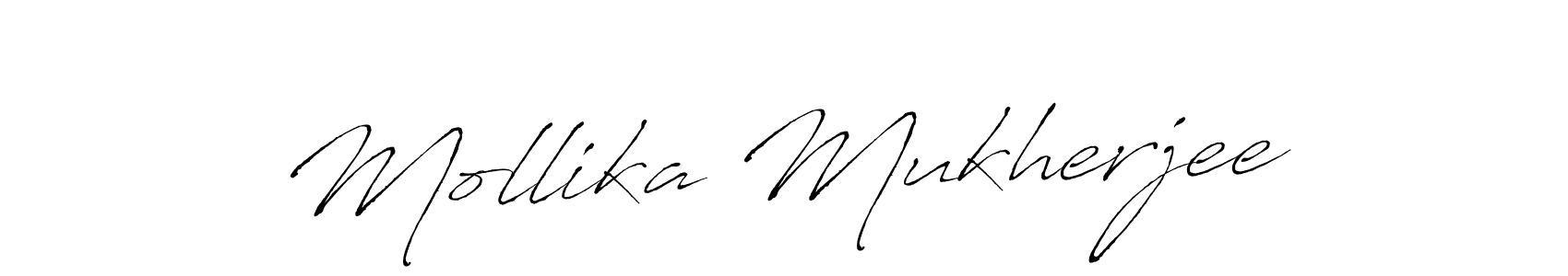 How to make Mollika Mukherjee name signature. Use Antro_Vectra style for creating short signs online. This is the latest handwritten sign. Mollika Mukherjee signature style 6 images and pictures png