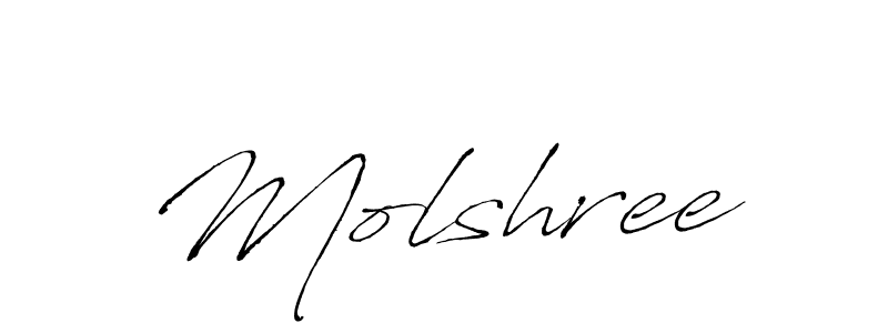 The best way (Antro_Vectra) to make a short signature is to pick only two or three words in your name. The name Molshree include a total of six letters. For converting this name. Molshree signature style 6 images and pictures png