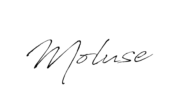 Use a signature maker to create a handwritten signature online. With this signature software, you can design (Antro_Vectra) your own signature for name Moluse. Moluse signature style 6 images and pictures png