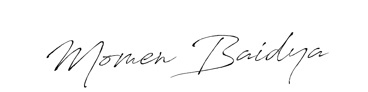 Make a beautiful signature design for name Momen Baidya. With this signature (Antro_Vectra) style, you can create a handwritten signature for free. Momen Baidya signature style 6 images and pictures png