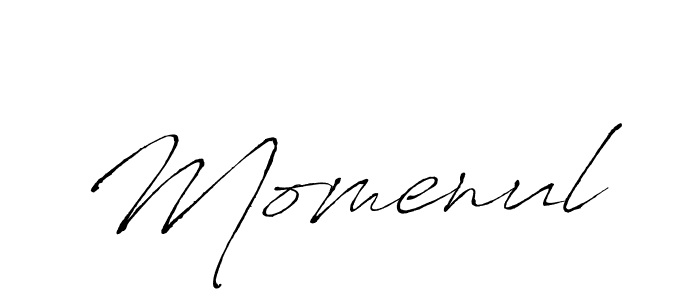 Design your own signature with our free online signature maker. With this signature software, you can create a handwritten (Antro_Vectra) signature for name Momenul. Momenul signature style 6 images and pictures png