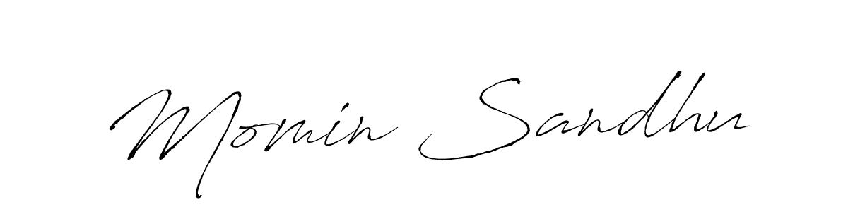 The best way (Antro_Vectra) to make a short signature is to pick only two or three words in your name. The name Momin Sandhu include a total of six letters. For converting this name. Momin Sandhu signature style 6 images and pictures png