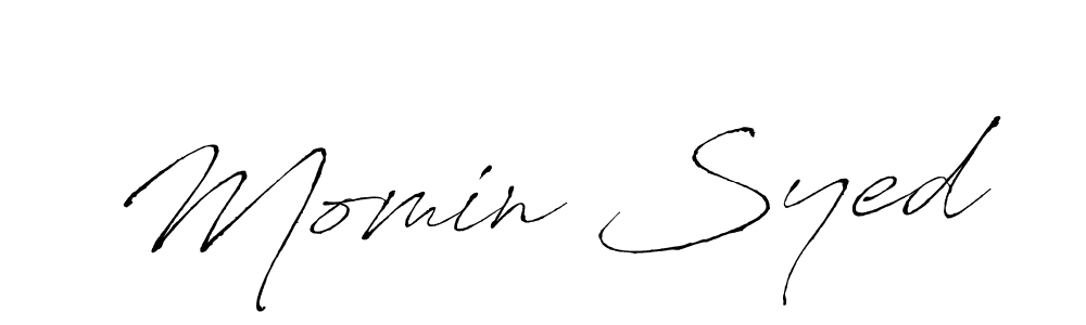 Make a beautiful signature design for name Momin Syed. With this signature (Antro_Vectra) style, you can create a handwritten signature for free. Momin Syed signature style 6 images and pictures png