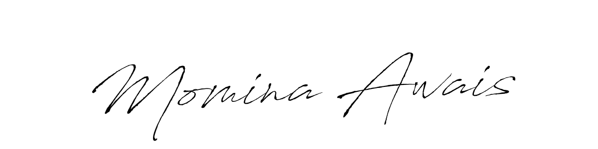 Make a beautiful signature design for name Momina Awais. With this signature (Antro_Vectra) style, you can create a handwritten signature for free. Momina Awais signature style 6 images and pictures png