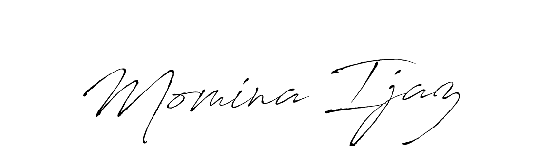 How to make Momina Ijaz name signature. Use Antro_Vectra style for creating short signs online. This is the latest handwritten sign. Momina Ijaz signature style 6 images and pictures png