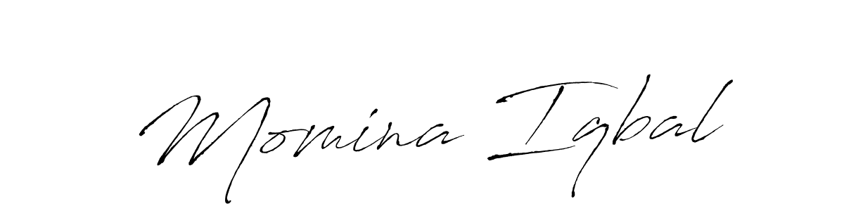 Use a signature maker to create a handwritten signature online. With this signature software, you can design (Antro_Vectra) your own signature for name Momina Iqbal. Momina Iqbal signature style 6 images and pictures png