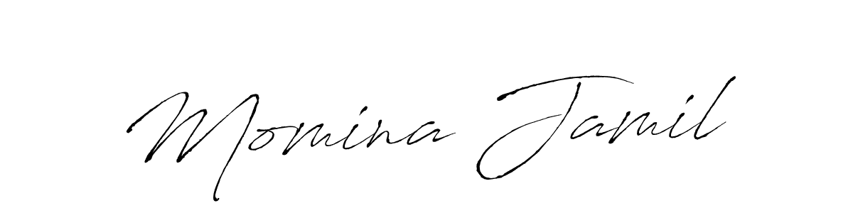 Create a beautiful signature design for name Momina Jamil. With this signature (Antro_Vectra) fonts, you can make a handwritten signature for free. Momina Jamil signature style 6 images and pictures png