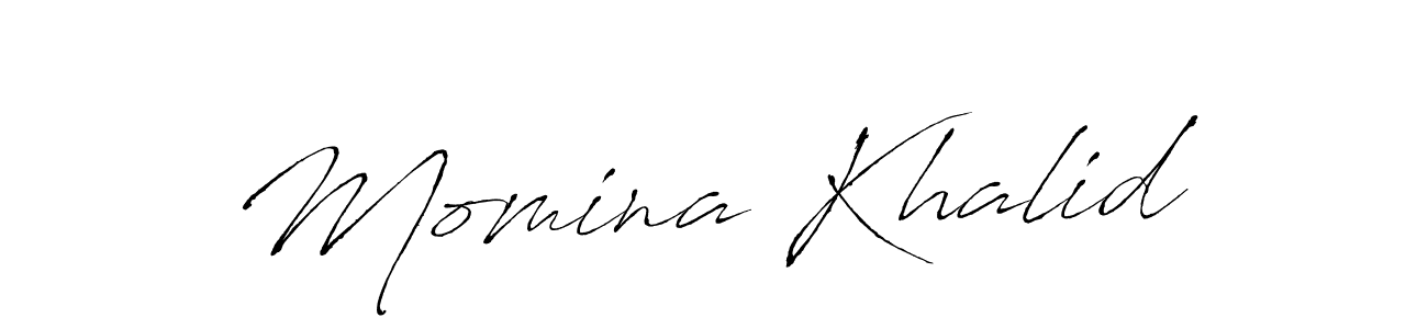 Make a beautiful signature design for name Momina Khalid. With this signature (Antro_Vectra) style, you can create a handwritten signature for free. Momina Khalid signature style 6 images and pictures png