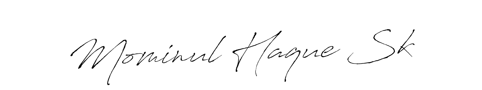 Make a beautiful signature design for name Mominul Haque Sk. With this signature (Antro_Vectra) style, you can create a handwritten signature for free. Mominul Haque Sk signature style 6 images and pictures png