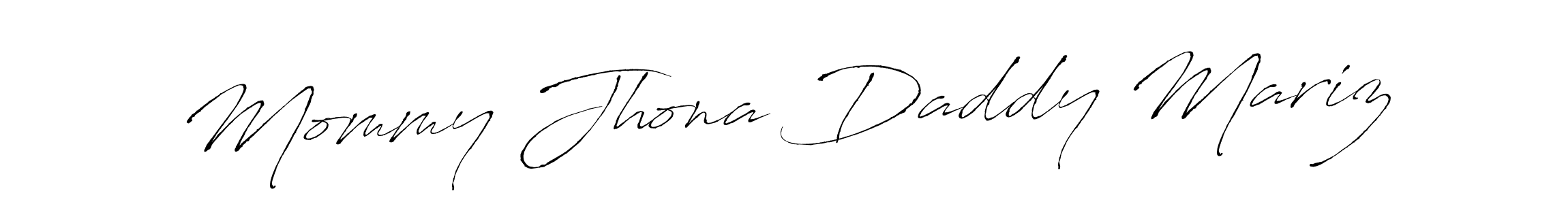 How to make Mommy Jhona Daddy Mariz signature? Antro_Vectra is a professional autograph style. Create handwritten signature for Mommy Jhona Daddy Mariz name. Mommy Jhona Daddy Mariz signature style 6 images and pictures png