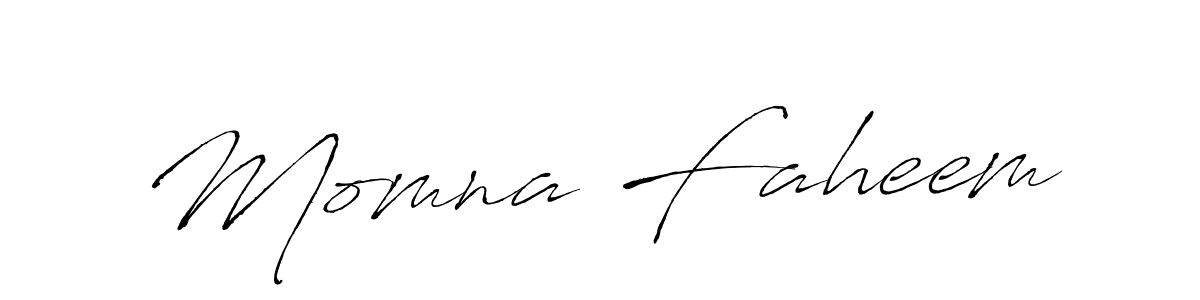 Momna Faheem stylish signature style. Best Handwritten Sign (Antro_Vectra) for my name. Handwritten Signature Collection Ideas for my name Momna Faheem. Momna Faheem signature style 6 images and pictures png