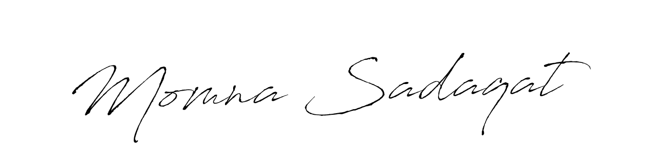 Make a beautiful signature design for name Momna Sadaqat. With this signature (Antro_Vectra) style, you can create a handwritten signature for free. Momna Sadaqat signature style 6 images and pictures png