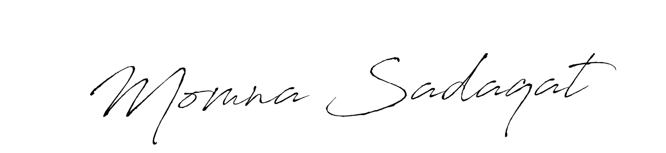 Make a beautiful signature design for name Momna Sadaqat. With this signature (Antro_Vectra) style, you can create a handwritten signature for free. Momna Sadaqat signature style 6 images and pictures png