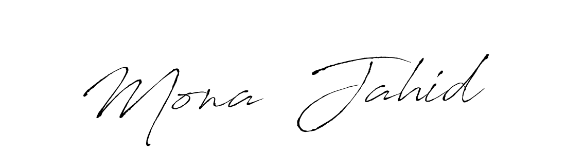 How to make Mona  Jahid name signature. Use Antro_Vectra style for creating short signs online. This is the latest handwritten sign. Mona  Jahid signature style 6 images and pictures png