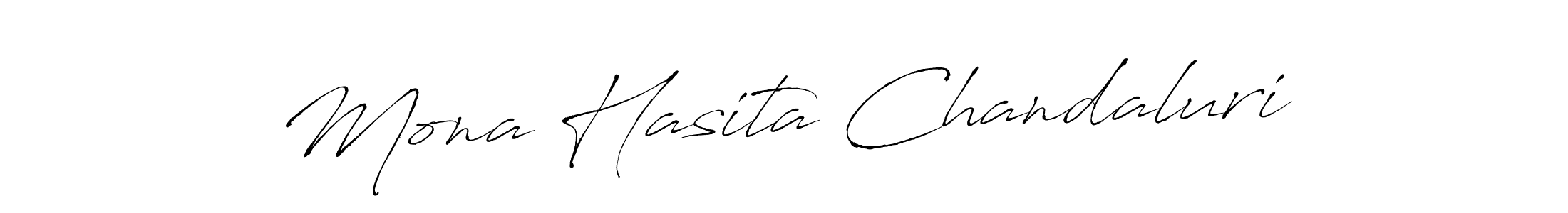 Also we have Mona Hasita Chandaluri name is the best signature style. Create professional handwritten signature collection using Antro_Vectra autograph style. Mona Hasita Chandaluri signature style 6 images and pictures png