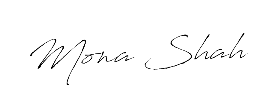 Make a beautiful signature design for name Mona Shah. With this signature (Antro_Vectra) style, you can create a handwritten signature for free. Mona Shah signature style 6 images and pictures png