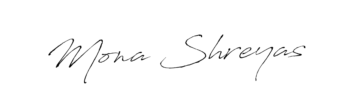 Create a beautiful signature design for name Mona Shreyas. With this signature (Antro_Vectra) fonts, you can make a handwritten signature for free. Mona Shreyas signature style 6 images and pictures png