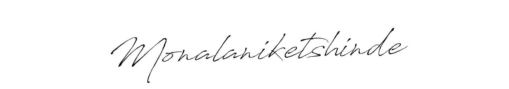 Make a beautiful signature design for name Monalaniketshinde. With this signature (Antro_Vectra) style, you can create a handwritten signature for free. Monalaniketshinde signature style 6 images and pictures png