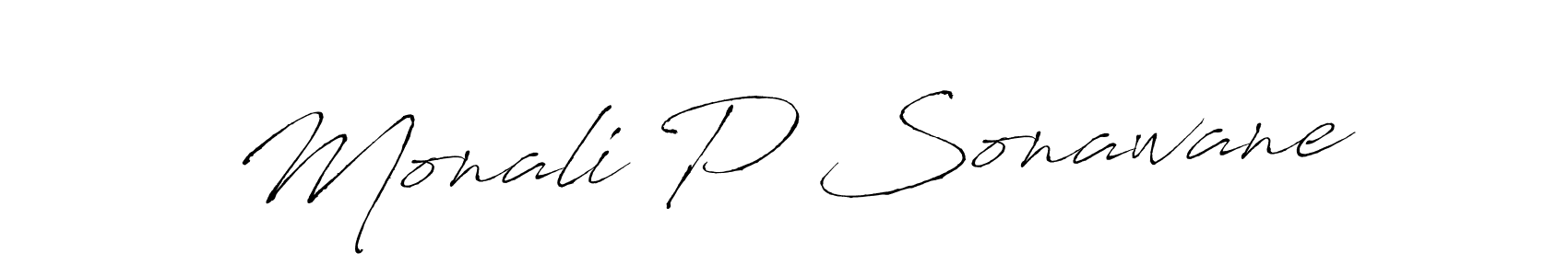 How to make Monali P Sonawane signature? Antro_Vectra is a professional autograph style. Create handwritten signature for Monali P Sonawane name. Monali P Sonawane signature style 6 images and pictures png