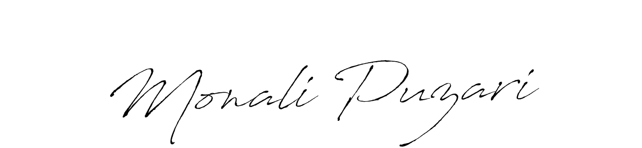 Design your own signature with our free online signature maker. With this signature software, you can create a handwritten (Antro_Vectra) signature for name Monali Puzari. Monali Puzari signature style 6 images and pictures png