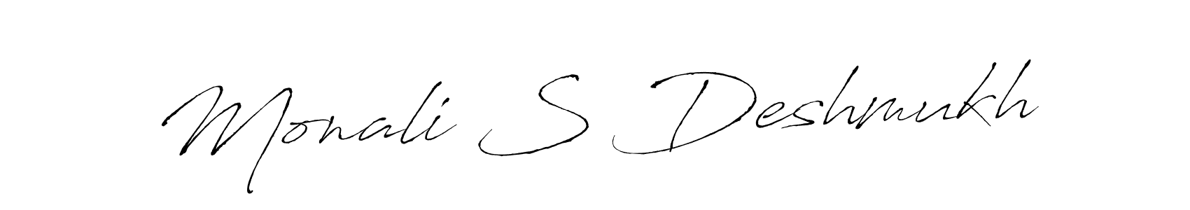 Design your own signature with our free online signature maker. With this signature software, you can create a handwritten (Antro_Vectra) signature for name Monali S Deshmukh. Monali S Deshmukh signature style 6 images and pictures png