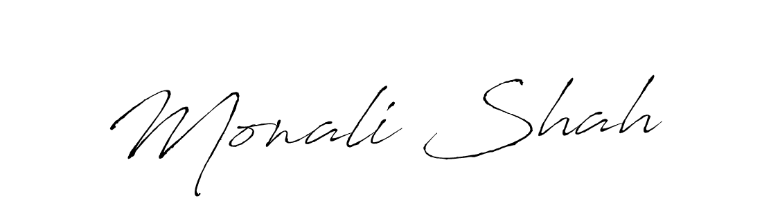 Monali Shah stylish signature style. Best Handwritten Sign (Antro_Vectra) for my name. Handwritten Signature Collection Ideas for my name Monali Shah. Monali Shah signature style 6 images and pictures png