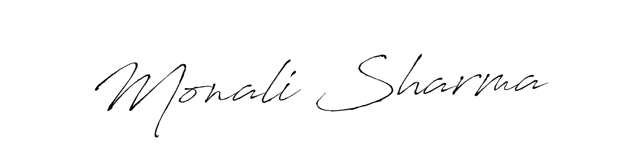 How to make Monali Sharma signature? Antro_Vectra is a professional autograph style. Create handwritten signature for Monali Sharma name. Monali Sharma signature style 6 images and pictures png