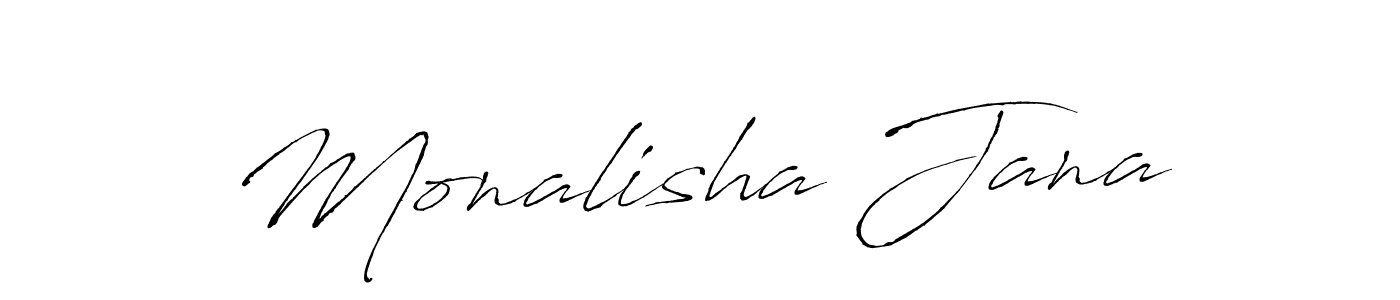 How to make Monalisha Jana name signature. Use Antro_Vectra style for creating short signs online. This is the latest handwritten sign. Monalisha Jana signature style 6 images and pictures png