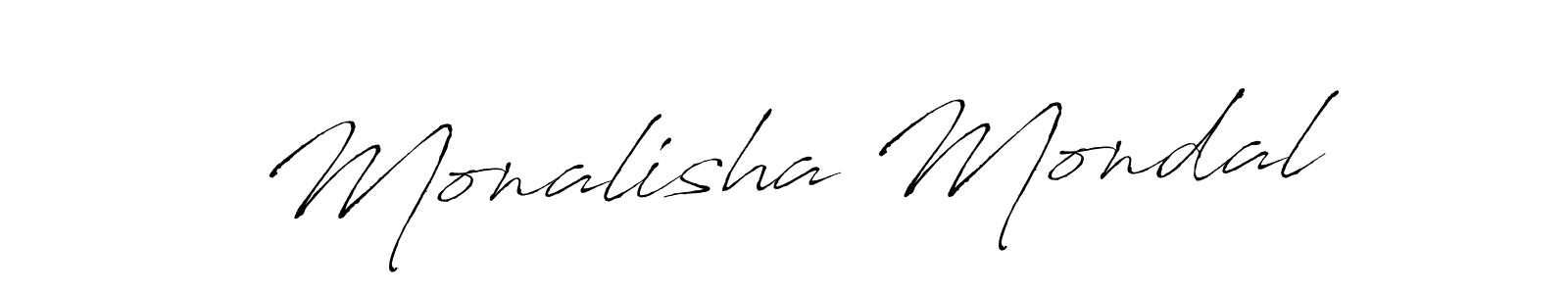 How to make Monalisha Mondal name signature. Use Antro_Vectra style for creating short signs online. This is the latest handwritten sign. Monalisha Mondal signature style 6 images and pictures png