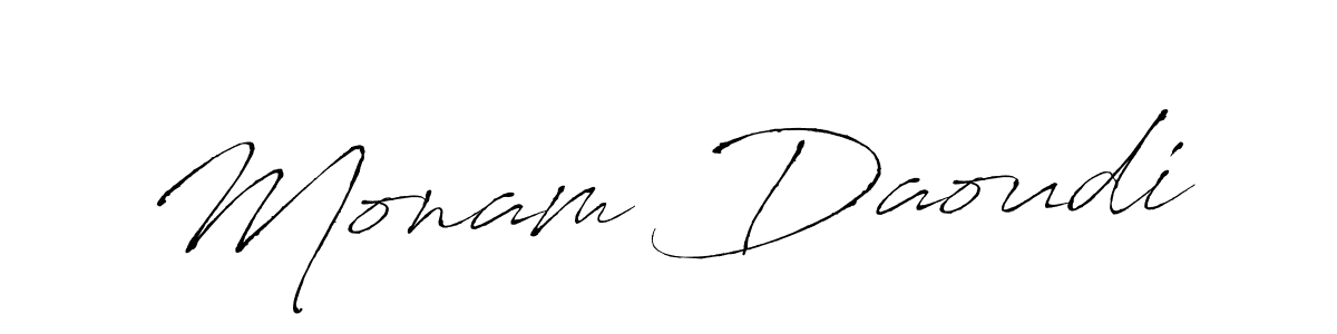 This is the best signature style for the Monam Daoudi name. Also you like these signature font (Antro_Vectra). Mix name signature. Monam Daoudi signature style 6 images and pictures png