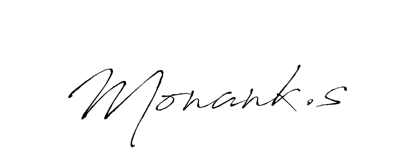 if you are searching for the best signature style for your name Monank.s. so please give up your signature search. here we have designed multiple signature styles  using Antro_Vectra. Monank.s signature style 6 images and pictures png