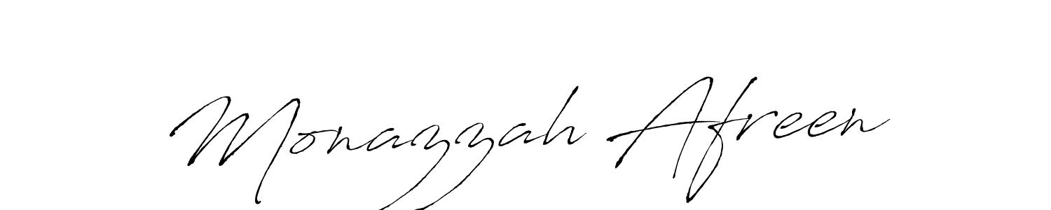 Monazzah Afreen stylish signature style. Best Handwritten Sign (Antro_Vectra) for my name. Handwritten Signature Collection Ideas for my name Monazzah Afreen. Monazzah Afreen signature style 6 images and pictures png