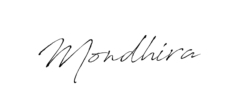 Design your own signature with our free online signature maker. With this signature software, you can create a handwritten (Antro_Vectra) signature for name Mondhira. Mondhira signature style 6 images and pictures png