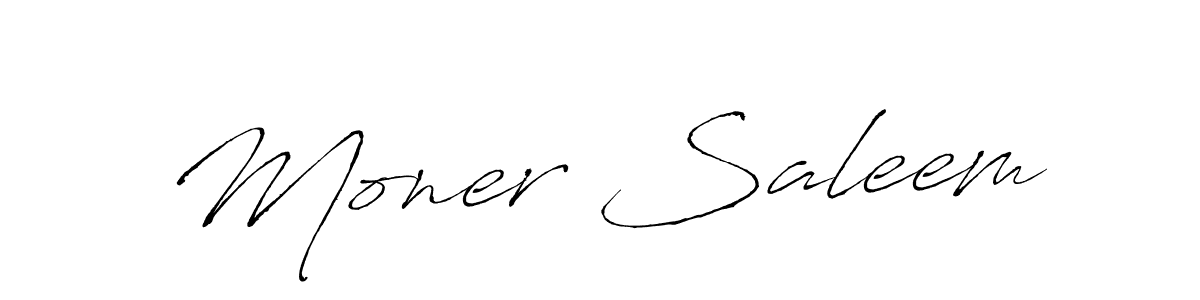 How to make Moner Saleem name signature. Use Antro_Vectra style for creating short signs online. This is the latest handwritten sign. Moner Saleem signature style 6 images and pictures png