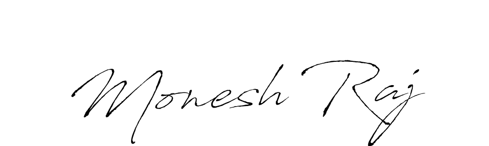 Make a beautiful signature design for name Monesh Raj. With this signature (Antro_Vectra) style, you can create a handwritten signature for free. Monesh Raj signature style 6 images and pictures png