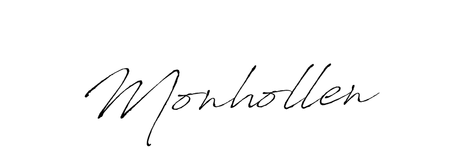 Make a beautiful signature design for name Monhollen. With this signature (Antro_Vectra) style, you can create a handwritten signature for free. Monhollen signature style 6 images and pictures png