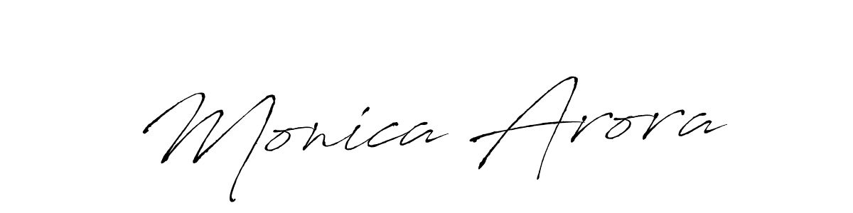 The best way (Antro_Vectra) to make a short signature is to pick only two or three words in your name. The name Monica Arora include a total of six letters. For converting this name. Monica Arora signature style 6 images and pictures png