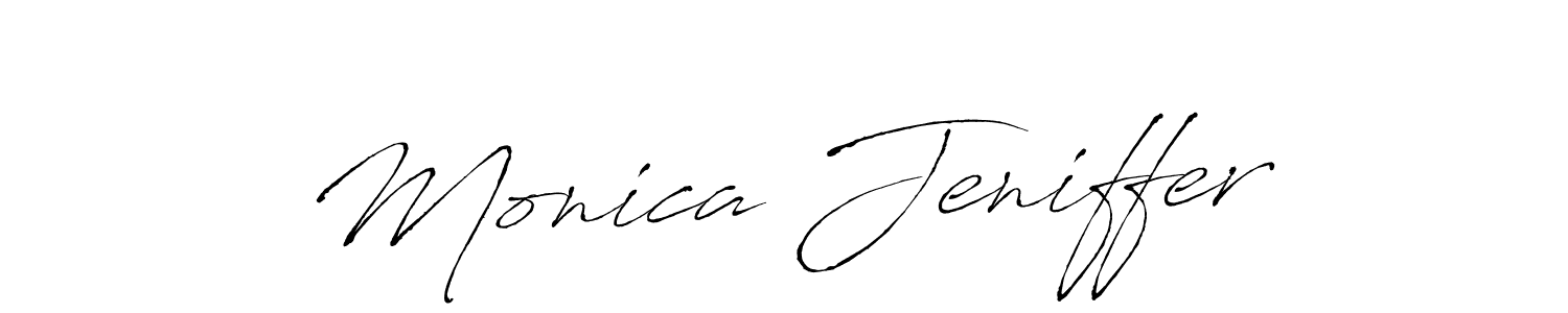 The best way (Antro_Vectra) to make a short signature is to pick only two or three words in your name. The name Monica Jeniffer include a total of six letters. For converting this name. Monica Jeniffer signature style 6 images and pictures png