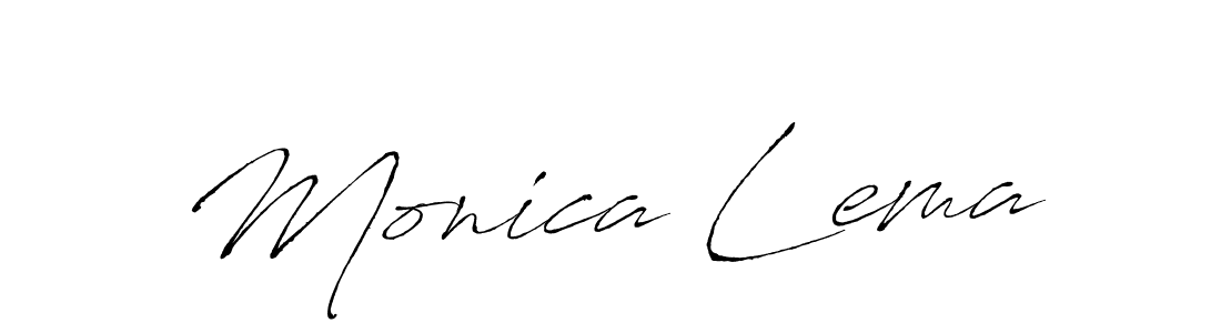 Design your own signature with our free online signature maker. With this signature software, you can create a handwritten (Antro_Vectra) signature for name Monica Lema. Monica Lema signature style 6 images and pictures png