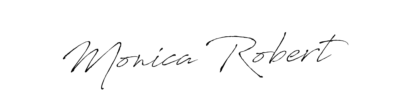 How to make Monica Robert name signature. Use Antro_Vectra style for creating short signs online. This is the latest handwritten sign. Monica Robert signature style 6 images and pictures png