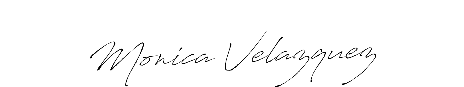 Monica Velazquez stylish signature style. Best Handwritten Sign (Antro_Vectra) for my name. Handwritten Signature Collection Ideas for my name Monica Velazquez. Monica Velazquez signature style 6 images and pictures png