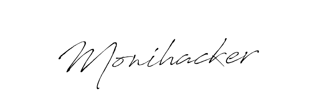 How to make Monihacker name signature. Use Antro_Vectra style for creating short signs online. This is the latest handwritten sign. Monihacker signature style 6 images and pictures png