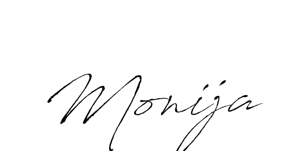 Monija stylish signature style. Best Handwritten Sign (Antro_Vectra) for my name. Handwritten Signature Collection Ideas for my name Monija. Monija signature style 6 images and pictures png