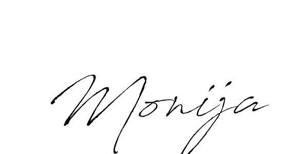 How to make Monija name signature. Use Antro_Vectra style for creating short signs online. This is the latest handwritten sign. Monija signature style 6 images and pictures png
