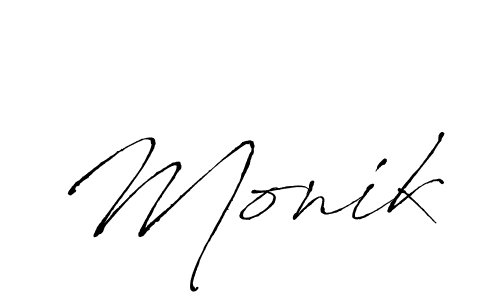 How to make Monik signature? Antro_Vectra is a professional autograph style. Create handwritten signature for Monik name. Monik signature style 6 images and pictures png