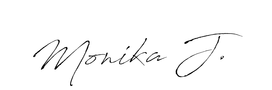 The best way (Antro_Vectra) to make a short signature is to pick only two or three words in your name. The name Monika J. include a total of six letters. For converting this name. Monika J. signature style 6 images and pictures png