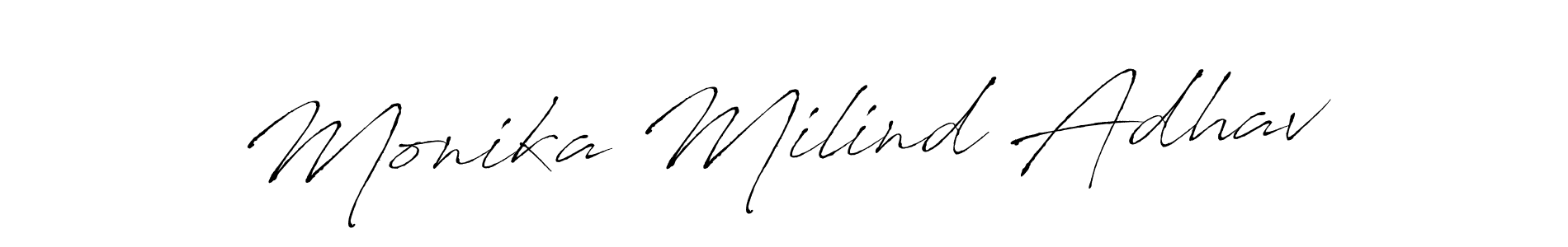 Make a beautiful signature design for name Monika Milind Adhav. With this signature (Antro_Vectra) style, you can create a handwritten signature for free. Monika Milind Adhav signature style 6 images and pictures png