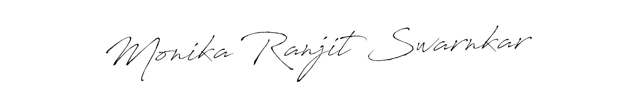 How to make Monika Ranjit Swarnkar name signature. Use Antro_Vectra style for creating short signs online. This is the latest handwritten sign. Monika Ranjit Swarnkar signature style 6 images and pictures png