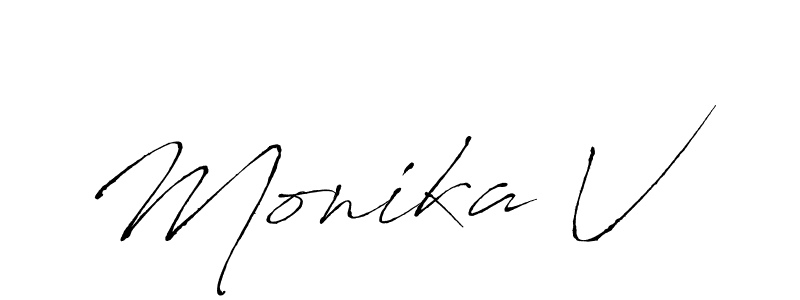 The best way (Antro_Vectra) to make a short signature is to pick only two or three words in your name. The name Monika V include a total of six letters. For converting this name. Monika V signature style 6 images and pictures png