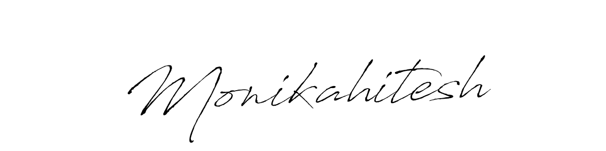 Design your own signature with our free online signature maker. With this signature software, you can create a handwritten (Antro_Vectra) signature for name Monikahitesh. Monikahitesh signature style 6 images and pictures png